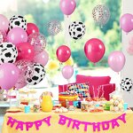 Pink Cow Printing Latex Balloons Factory - 35pcs/set 12 Inch New Year Farm Party