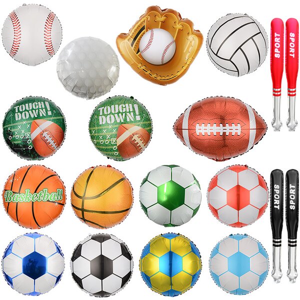 Sports Foil Balloons Manufacturer - 18 Inch Euro Cup Themed Black White