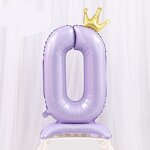 Baby Pink Number Balloon Manufacturer - 42inch with Crown Standing Birthday Decor