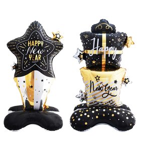 Black Star Foil Balloon Factory - 58 Inch Custom Single Pack New Year Parties