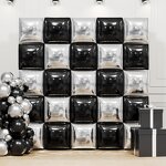 Black Silver Square Foil Balloons Manufacturer - Custom 19-Inch Double Sided Wall