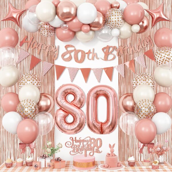 Rose Gold Latex Confetti Balloon Set Factory - Custom 40 Inch Birthday Banner
