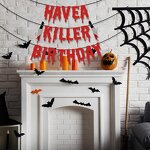 Halloween Party Banner Manufacturer - New Design Black Red Bat Decoration Paper