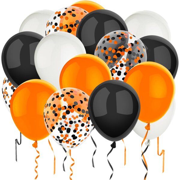 Matte Color Latex Balloon Set Factory - Custom 12 Inch Black Orange Halloween