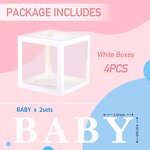 PVC Balloon Box Blocks Set Factory - Wholesale 4pcs/set White Clear Baby Shower