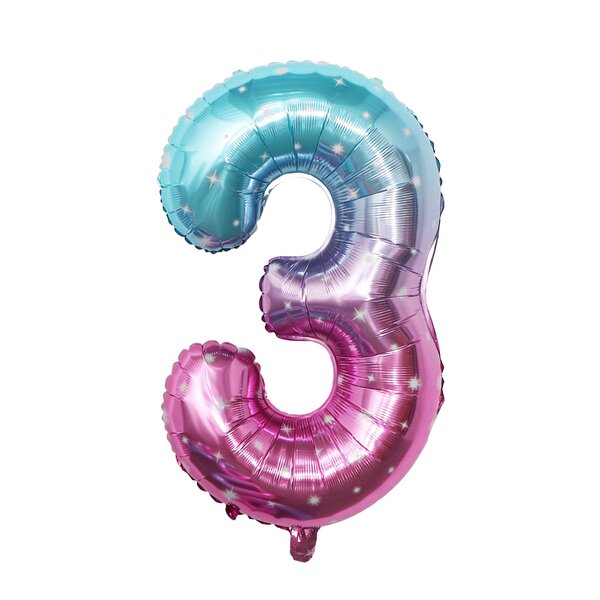 Gradient Number Foil Balloon Manufacturer - Wholesale 32 Inch Birthday Star