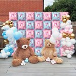 Pink White Bows Square Foil Balloons Manufacturer - 25pcs/set 19 Inch Inflatable Baby Shower