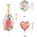 Champagne Bottle Foil Balloons Manufacturer - Set of 5 for Bridal Shower Wedding