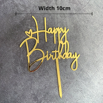 Black Gold Heart Cake Toppers Factory - Wholesale New Acrylic Handmade Ins Style