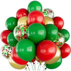 Christmas Latex Balloons Factory - 56pcs/set 12 Inch Gold Red Green Confetti