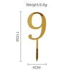 Gold Color Cake Toppers Manufacturer - Wholesale Custom Waterproof Acrylic 0-9