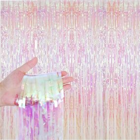 Aluminum Tinsel Fringe Backdrop Factory - 1*2 M Rainbow Shiny Sequin Party Curtain