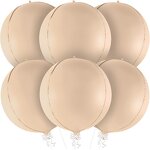 Beige 4D Aluminum Balloon Set Factory - 6pcs 22-Inch for Graduation Christmas