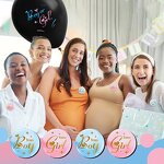 Gender Reveal Badge Set Manufacturer - 60pcs Blue & Pink Brooch for Baby Shower