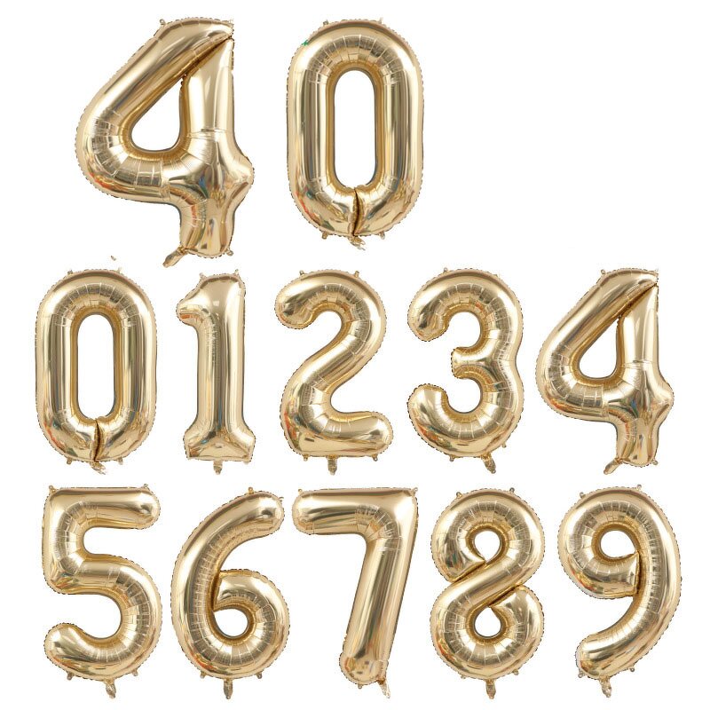 Champagne Gold Number Balloons Factory - Wholesale 40-Inch for Wedding Birthday