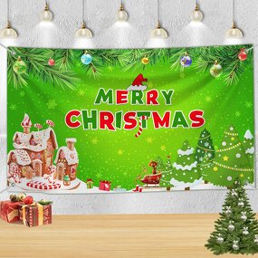 Merry Christmas Photo Banner Manufacturer - High Quality Santa Backdrop Tree Decor