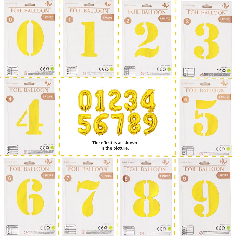 Slim Digital Number Balloons Manufacturer - 32-Inch Paper Card Floating Colorful