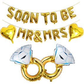 Gold MR MRS Foil Balloon Set Factory - Custom Pack 16 Inch Engagement Party