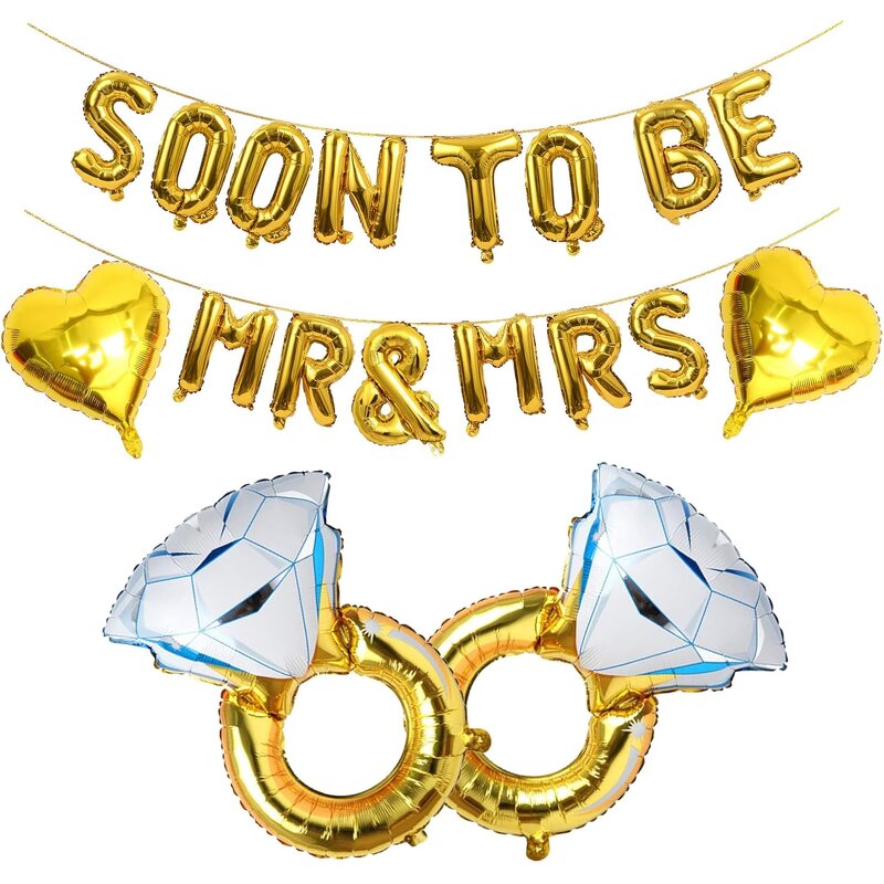 Gold MR MRS Foil Balloon Set Factory - Custom Pack 16 Inch Engagement Party