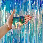 Aluminum Tinsel Fringe Backdrop Factory - 1*2 M Rainbow Shiny Sequin Party Curtain