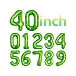 Green Mosaic Number Balloons Factory - 40 Inch Big Size Helium for Easter Halloween