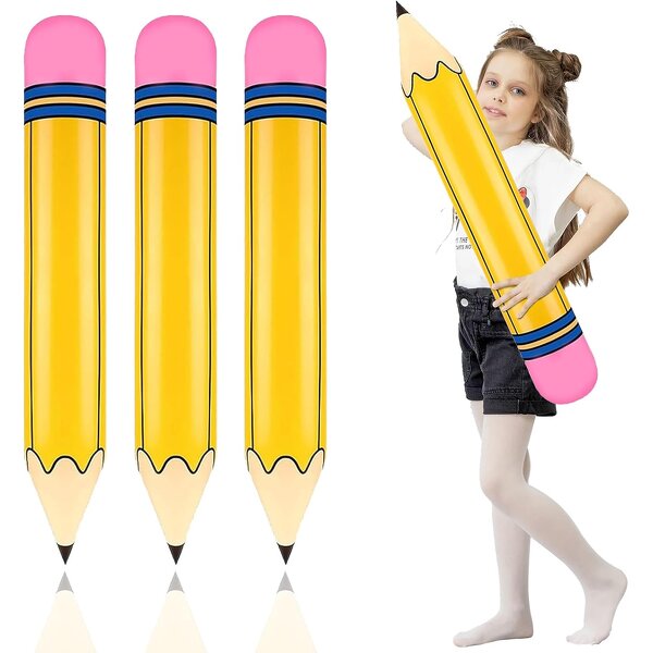 PVC Inflatable Pencil Toys Balloons Factory - 3pcs/pack Classroom Inspired Back to School