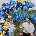 Father's Day Balloons Garland Arch Kit Factory - New Navy Blue Theme Color Family