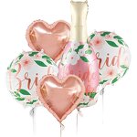 Champagne Bottle Foil Balloons Manufacturer - Set of 5 for Bridal Shower Wedding