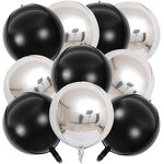 4D Sphere Foil Balloons Factory - 10-Pcs/set 22Inch Pure Color Aluminum Circle