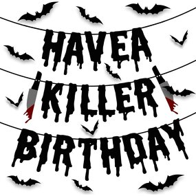 Halloween Party Banner Manufacturer - New Design Black Red Bat Decoration Paper