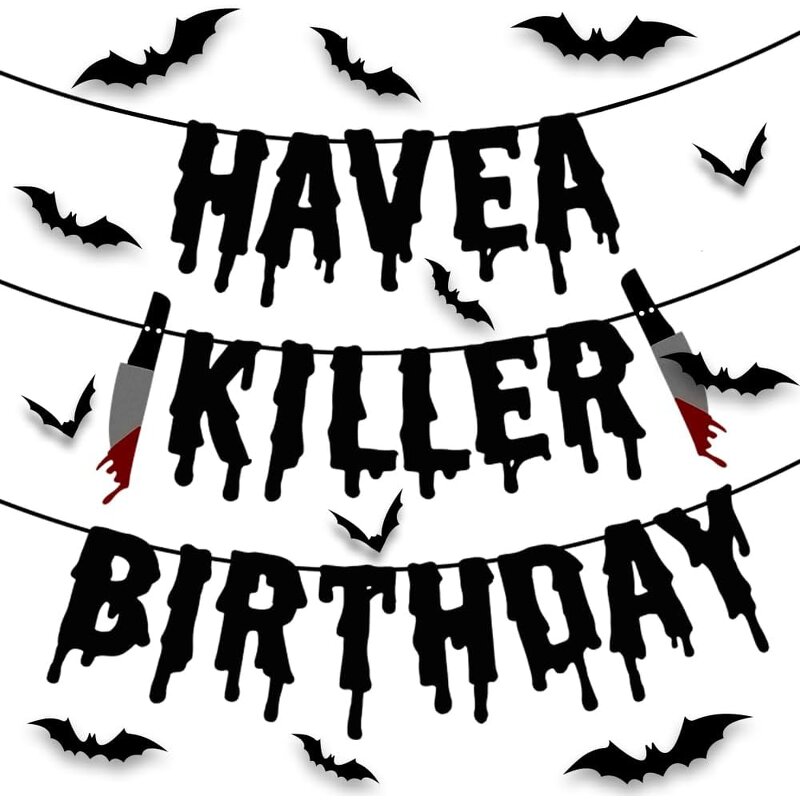 Halloween Party Banner Manufacturer - New Design Black Red Bat Decoration Paper