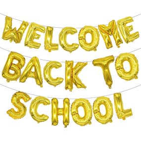 Welcome Back to School Banner Balloon Set Factory - Wholesale Eco-Friendly Gold Silver