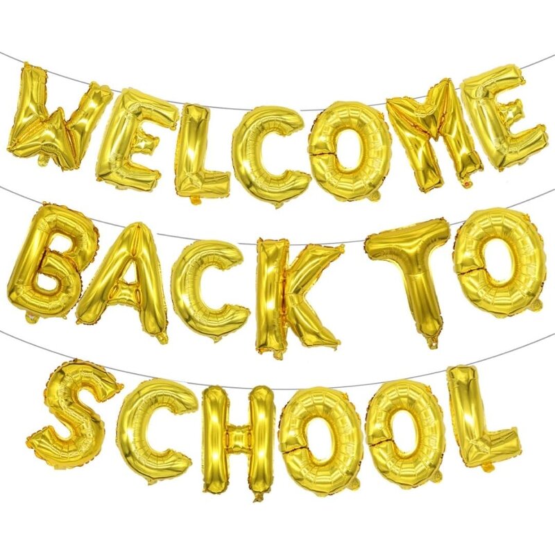 Welcome Back to School Banner Balloon Set Factory - Wholesale Eco-Friendly Gold Silver