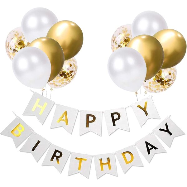 Gold Latex Balloon Set Manufacturer - Wholesale Custom 12-Inch Happy Birthday Banner