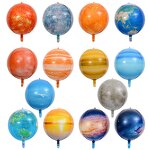 Planet Earth Space Balloons Factory - 22 Inch 4D Helium Foil for Birthday Graduation