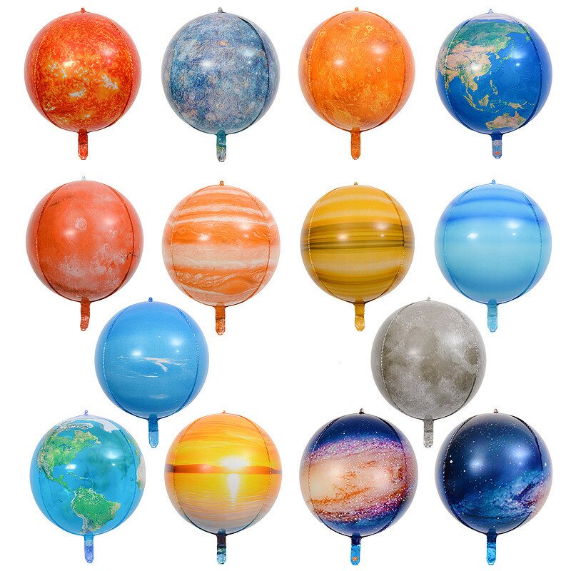 Planet Earth Space Balloons Factory - 22 Inch 4D Helium Foil for Birthday Graduation