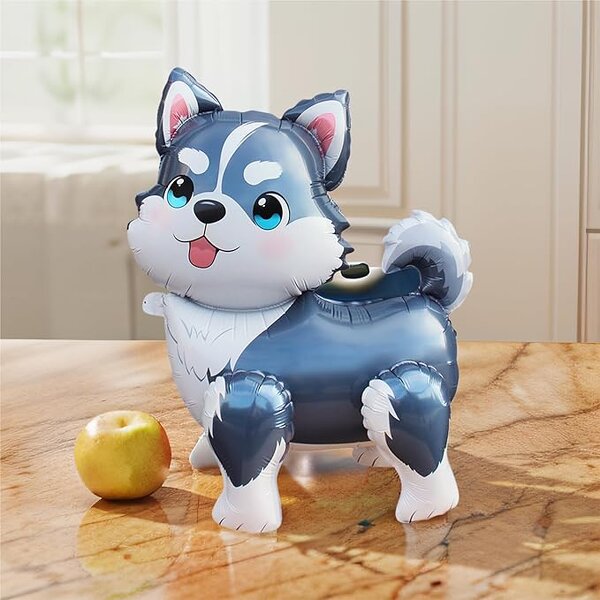 Husky Foil Balloons Manufacturer - 3D Button Stitching Standing Corgi Puppy