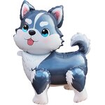 Husky Foil Balloons Manufacturer - 3D Button Stitching Standing Corgi Puppy