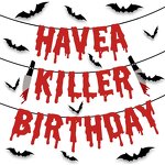 Halloween Party Banner Manufacturer - New Design Black Red Bat Decoration Paper