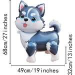 Husky Foil Balloons Manufacturer - 3D Button Stitching Standing Corgi Puppy