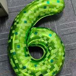 Green Mosaic Number Balloons Factory - 40 Inch Big Size Helium for Easter Halloween