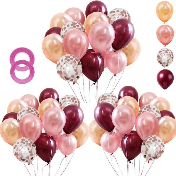 Rose Gold Confetti Latex Balloons Factory - 62pcs Set Baby Shower Wedding Birthday