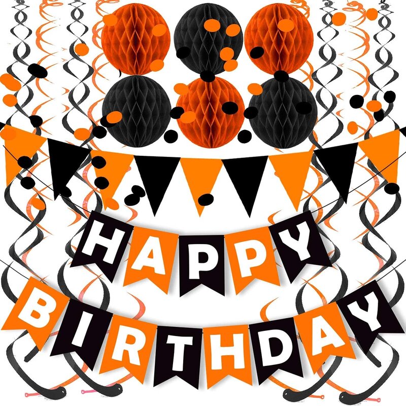 Halloween Party Decoration Banner Factory - Happy Birthday Paper Triangle Bunting