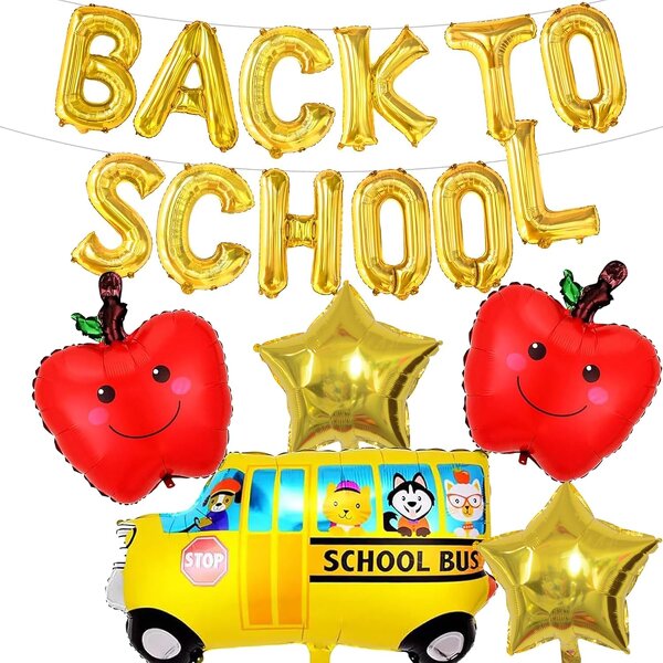 Gold Star Foil Banner School Bus Set Manufacturer - Wholesale Back to School Decoration
