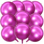Big Size 4D Round Foil Balloon Manufacturer - 10pcs/set 22 Inch Hot pink Mylar