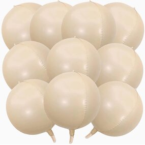 Beige 4D Aluminum Balloon Set Factory - 6pcs 22-Inch for Graduation Christmas