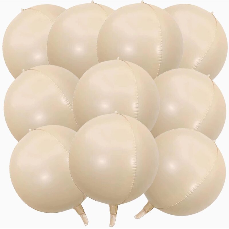 Beige 4D Aluminum Balloon Set Factory - 6pcs 22-Inch for Graduation Christmas