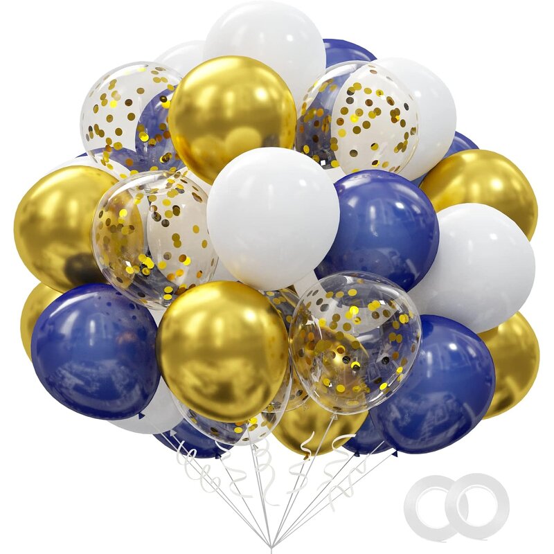 Confetti Latex Balloon Kit Manufacturer - Wholesale 62pcs 12 Inch Pearl Gold Blue