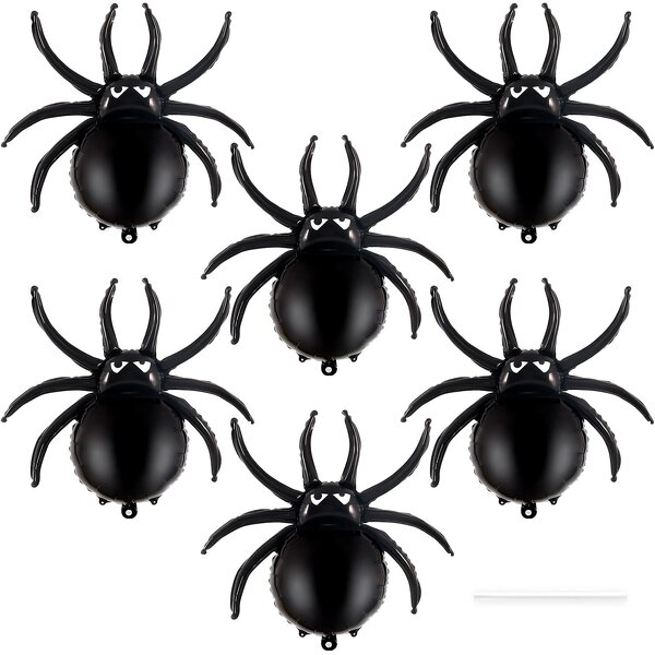 Halloween Spider Balloon Set Manufacturer - Eco-Friendly 6-Piece Large Black