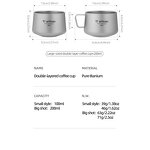 Titanium Camping Cup Factory - Custom 100ml/200ml Double Wall Cup OEM